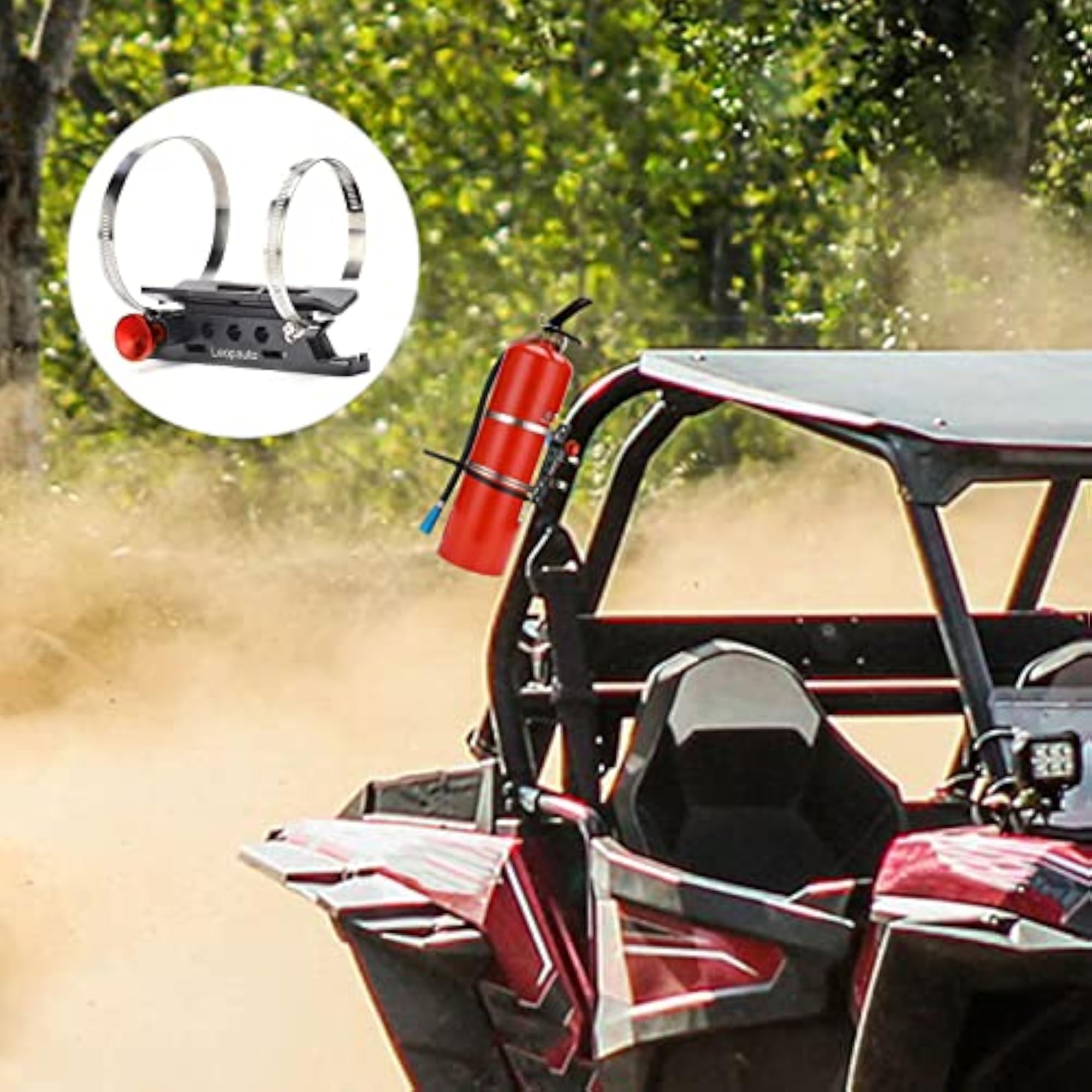 Universal Fire Extinguisher Mount with Quick Release Bar